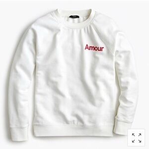JCrew White Sweatshirt w/ Pink 'Amour'
